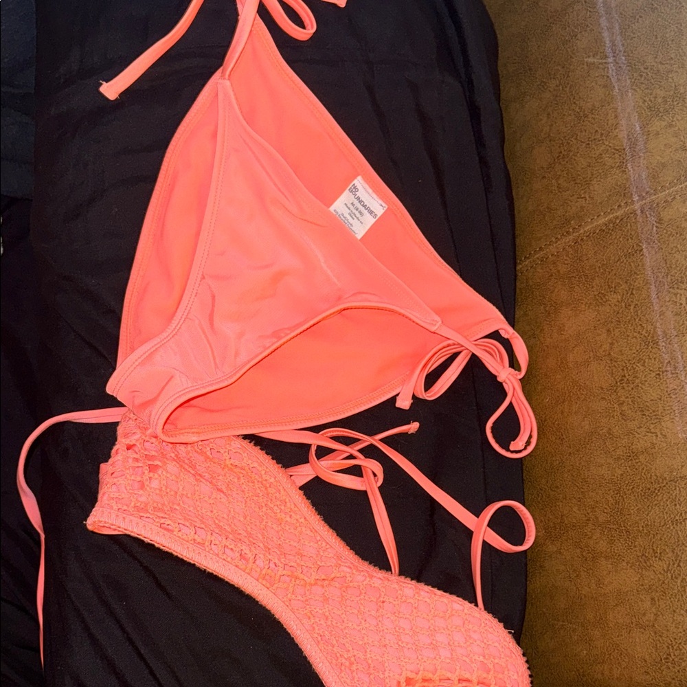 No Boundaries Neon Coral Pink Bikini Set